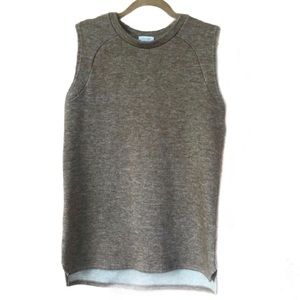 Monologue Boxy Marled Mid Knit Pullover Sleeveless Tunic Sweater Oversized S